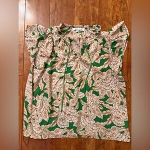 Rose & Olive Green and Cream Floral Top